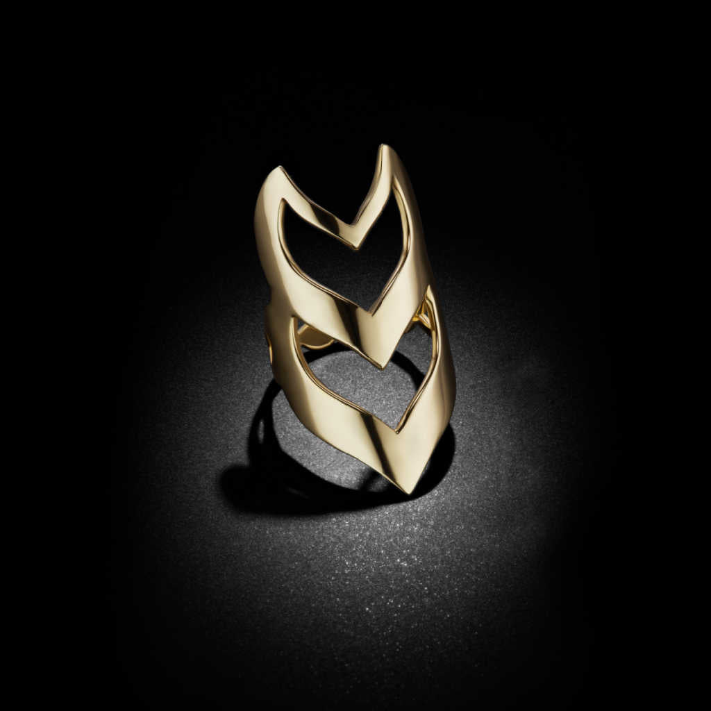 Loop Shield Knuckle Ring Band | 14k yellow gold | Two of Most