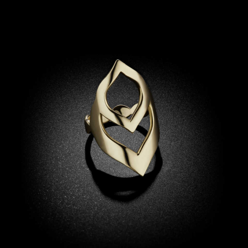 Loop Shield Midi Pinky Ring Band | 14k yellow gold | Two of Most