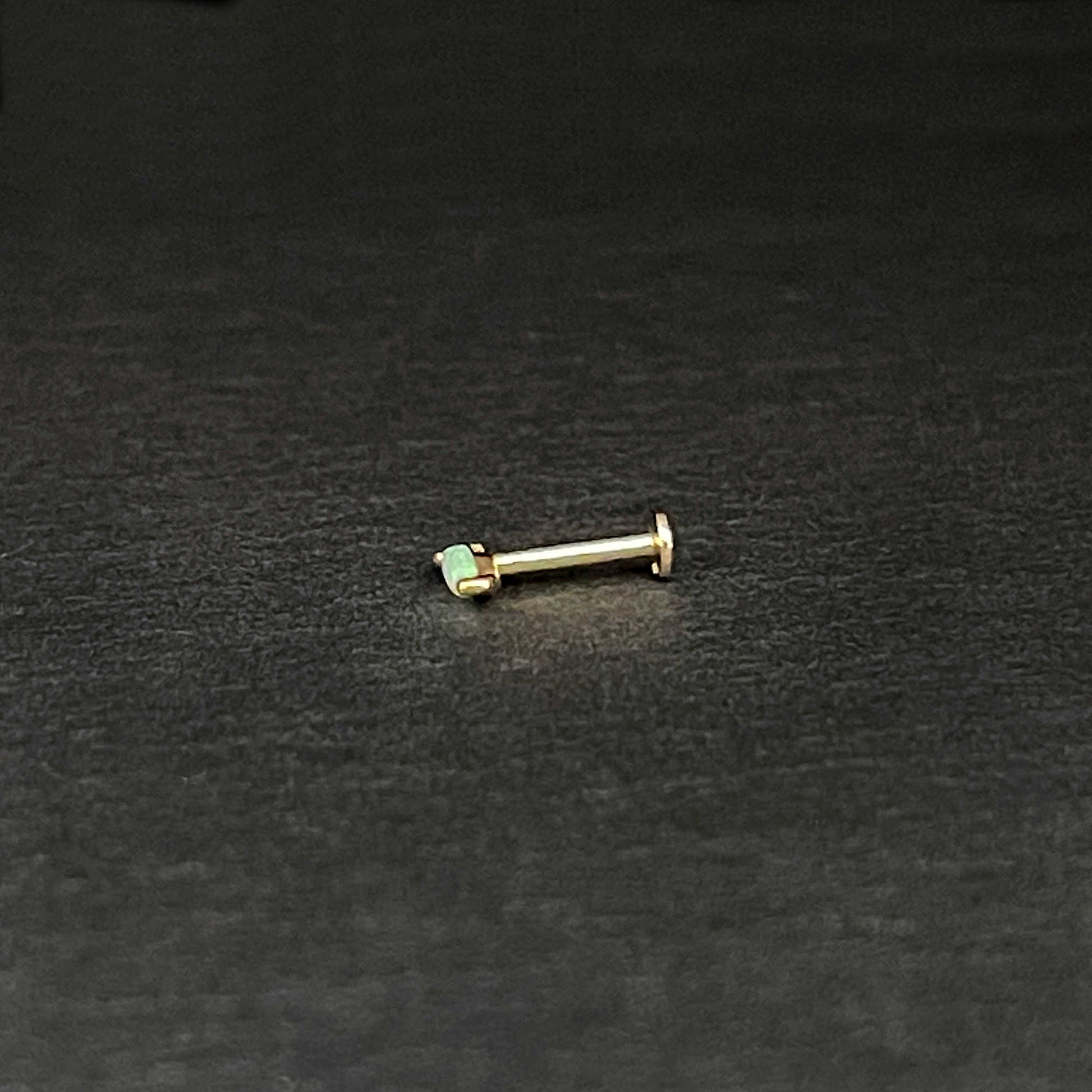 Marquise Opal Gold Cartilage Earring | Helix, Tragus, & Conch Studs | 18 Gauge Flat Back Piercing Stud Earrings from Two of Most