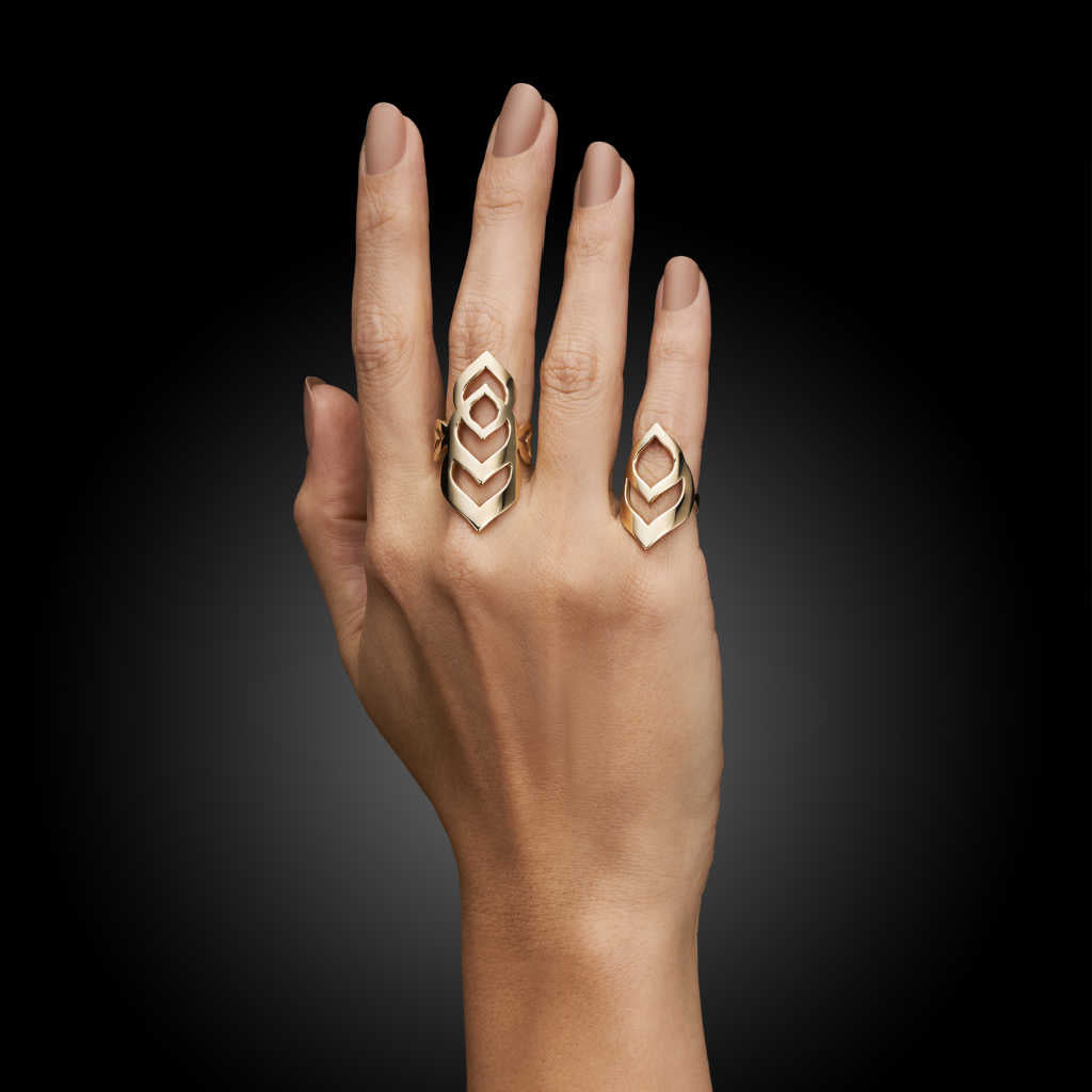 Multiloop Shield Knuckle Ring Band | 14k yellow gold | Two of Most