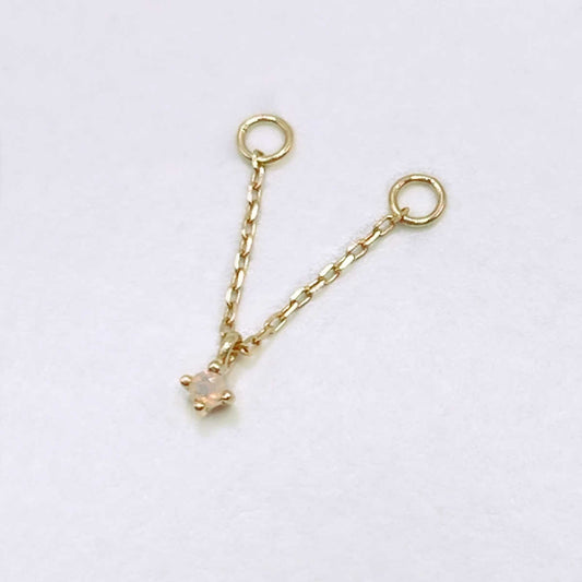 Opal Earring Charm | Gold Earring Charm | Interchangeable Earring Charms | Double Hole Earring | Connected Earring
