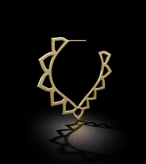 14K Gold Hoop Earring - Open Loop V Hoop Earring from Two of Most