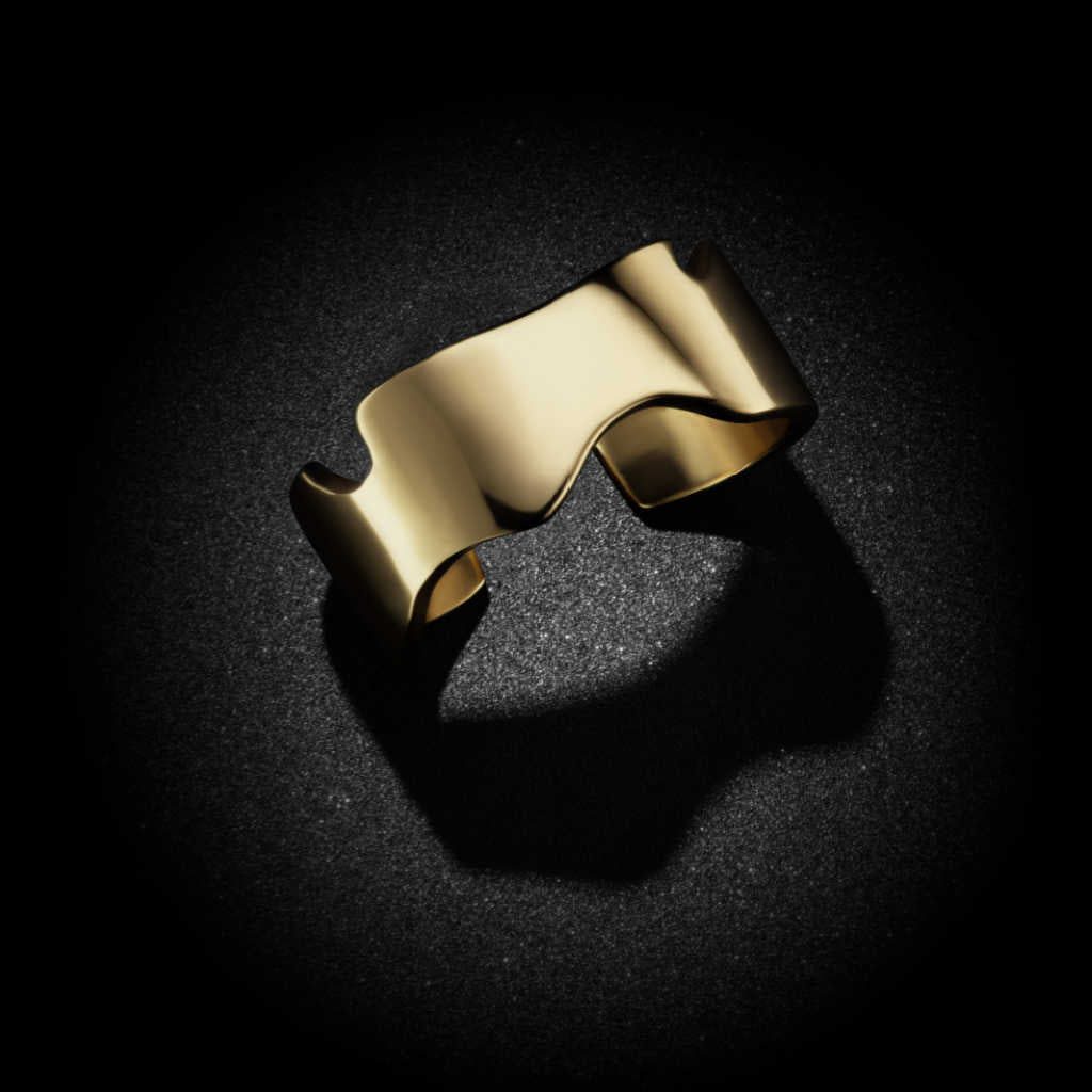 Puzzle gold ear cuff earring | 14k yellow gold | Two of Most
