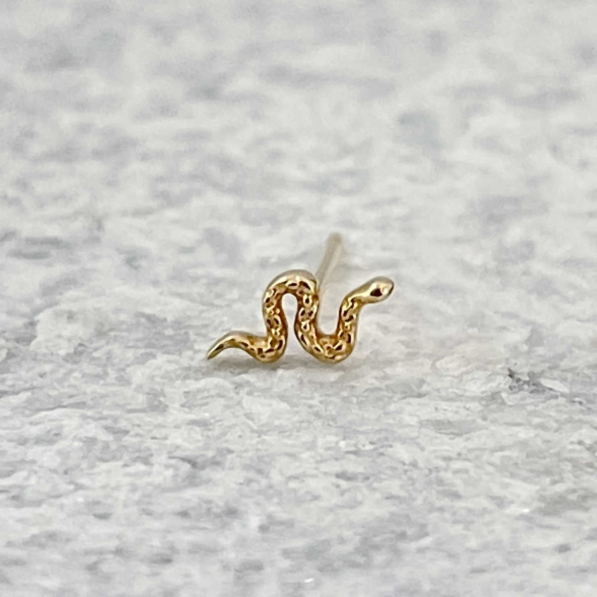 Snake Stud Earring | Piercing Earrings | Solid Gold Hypoallergenic Jewelry | Helix, Tragus, Cartilage | Two of Most Fine Jewelry