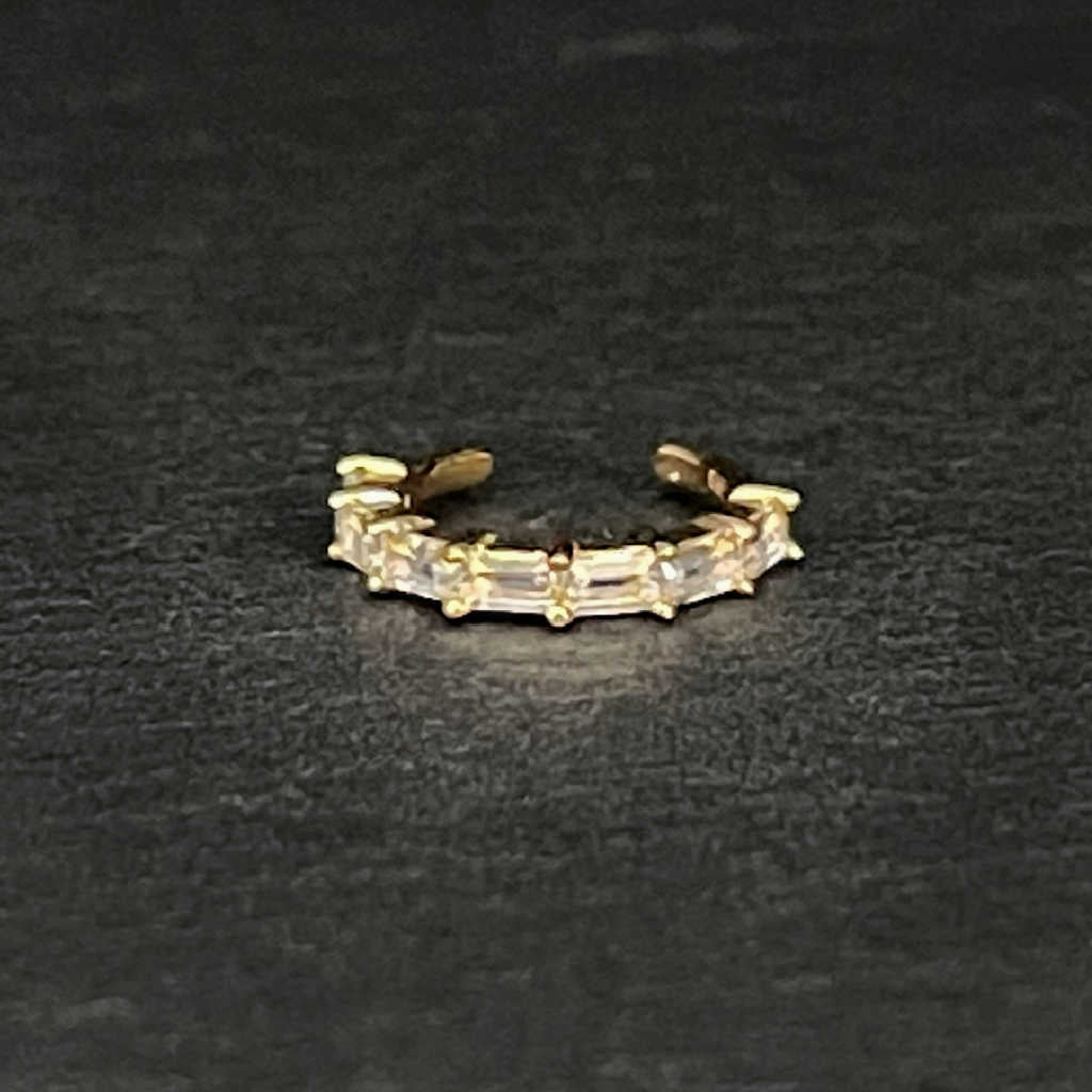 Baguette Gold Cartilage Ear Cuff | No Piercing Conch Hoop | 14k Gold Ear Cuff Earrings from Two of Most