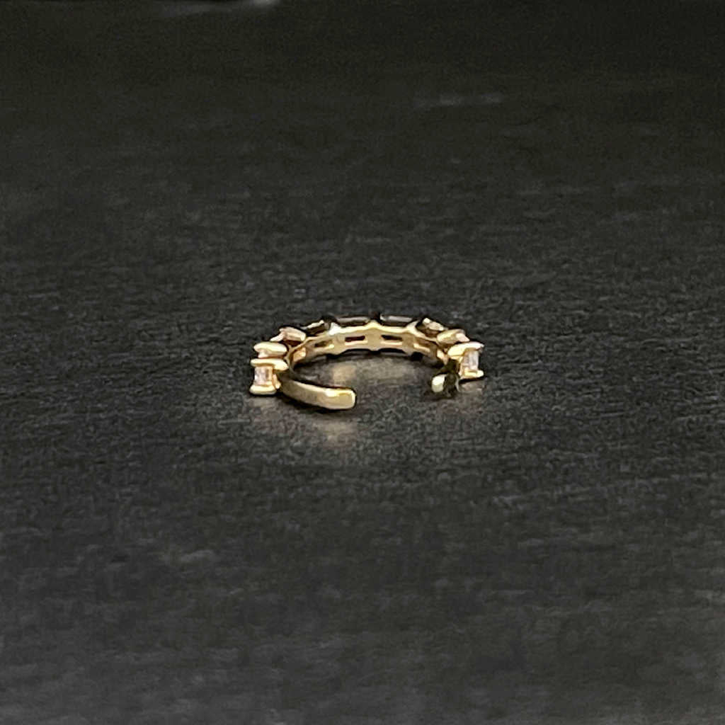 Baguette Gold Cartilage Ear Cuff | No Piercing Conch Hoop | 14k Gold Ear Cuff Earrings from Two of Most