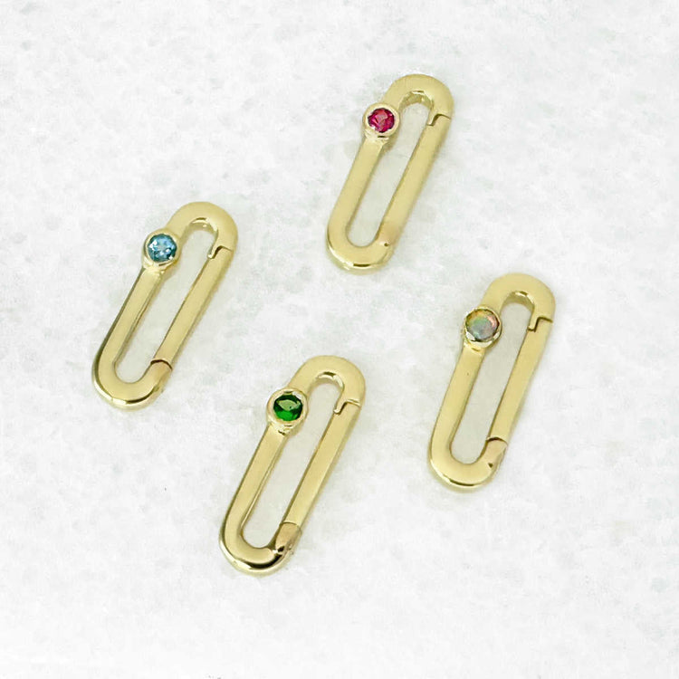 Gold & Gemstone Charm Clips