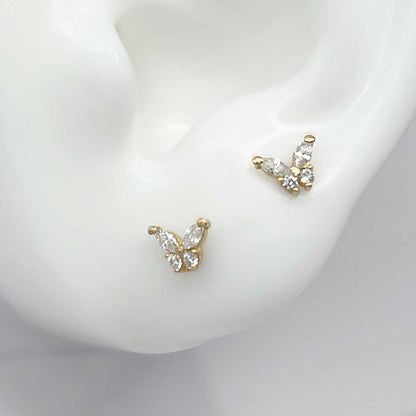 Gold Butterfly Earrings | 14K Gemstone Studs from Two of Most Fine Jewelry