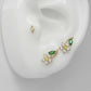 Flower Earrings on Ear, 14K Gold & Gemstone Studs, Two of Most Fine Jewelry
