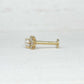 Pearl Stud Earrings with Blue Topaz | 14k Gold Cartilage Studs from Two of Most