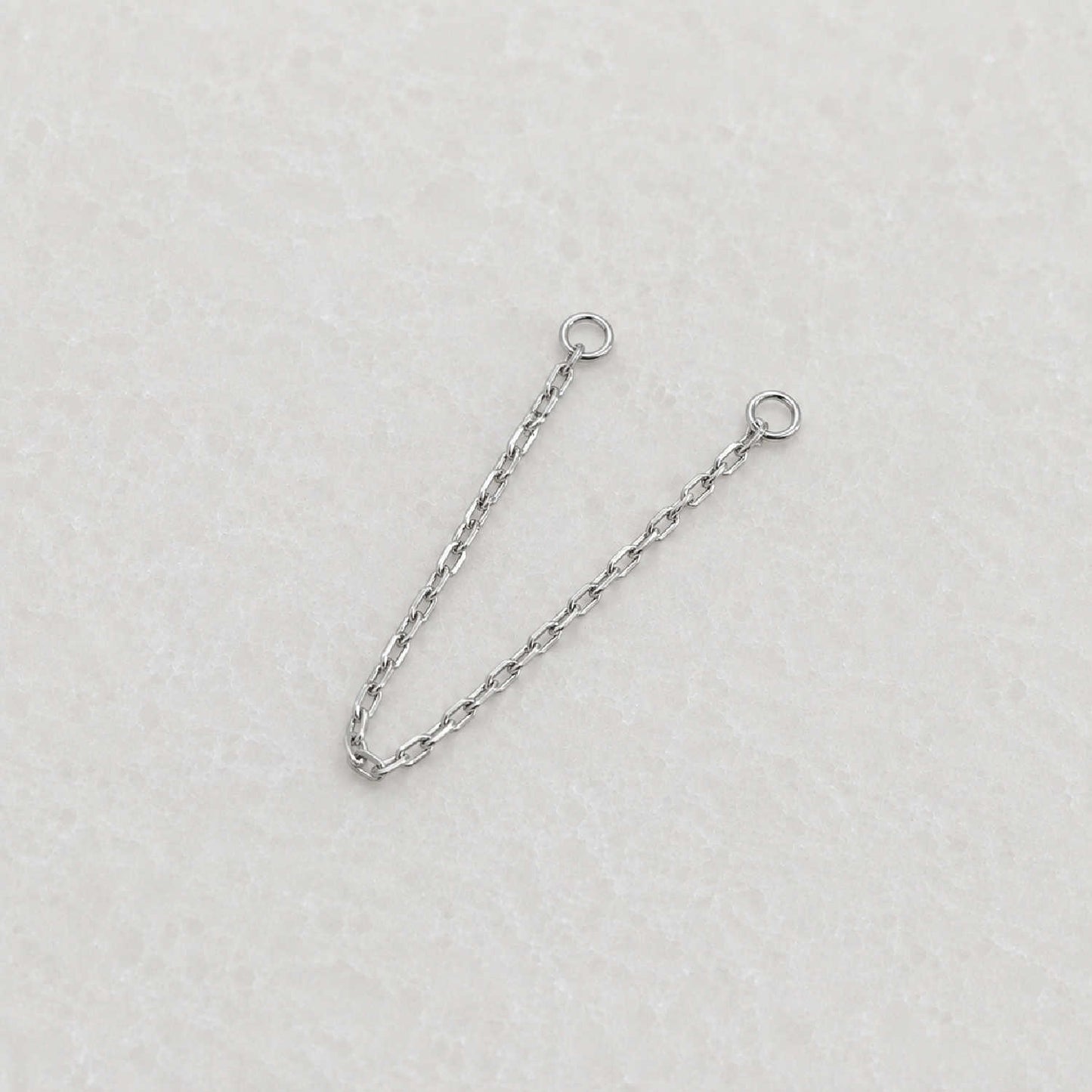 14k Solid White Gold Cable Ear Chain