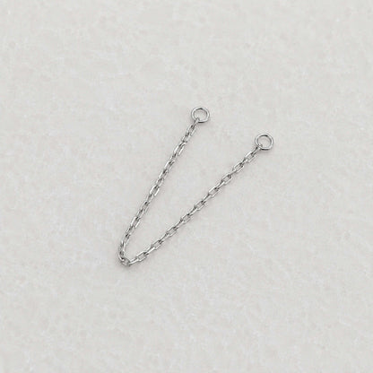 14k Solid White Gold Cable Ear Chain