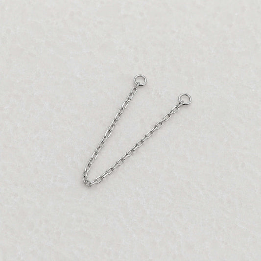 14k Solid White Gold Cable Ear Chain