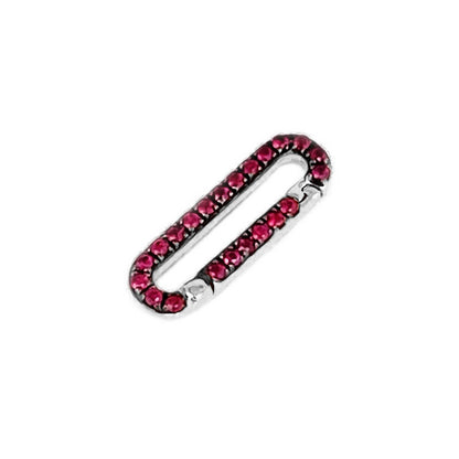 14k White Gold & Ruby Charm Clip | Necklace Enhancer Connector from Two of Most