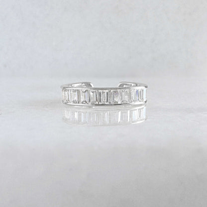 White Gold Baguette Ear Cuff | Non Pierced Cartilage, Conch Earring from Two of Most Fine Jewelry