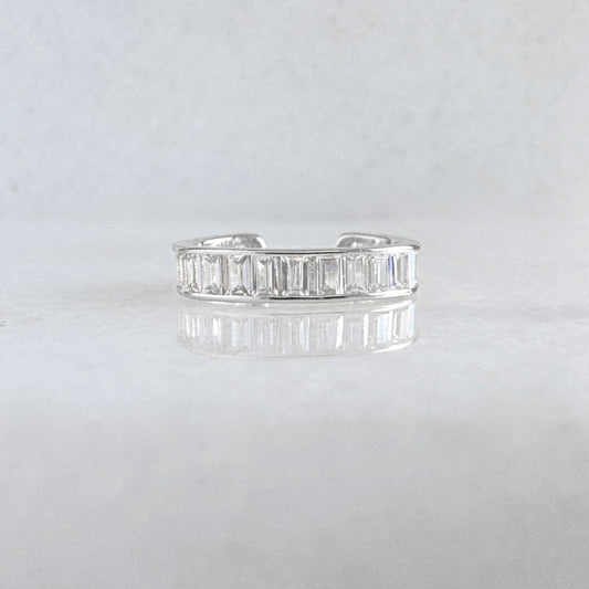 White Gold Baguette Ear Cuff | Non Pierced Cartilage, Conch Earring from Two of Most Fine Jewelry