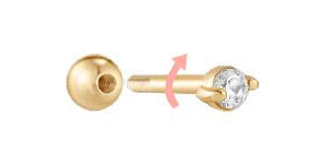 How to close our barbell ball-back cartilage piercing earrings