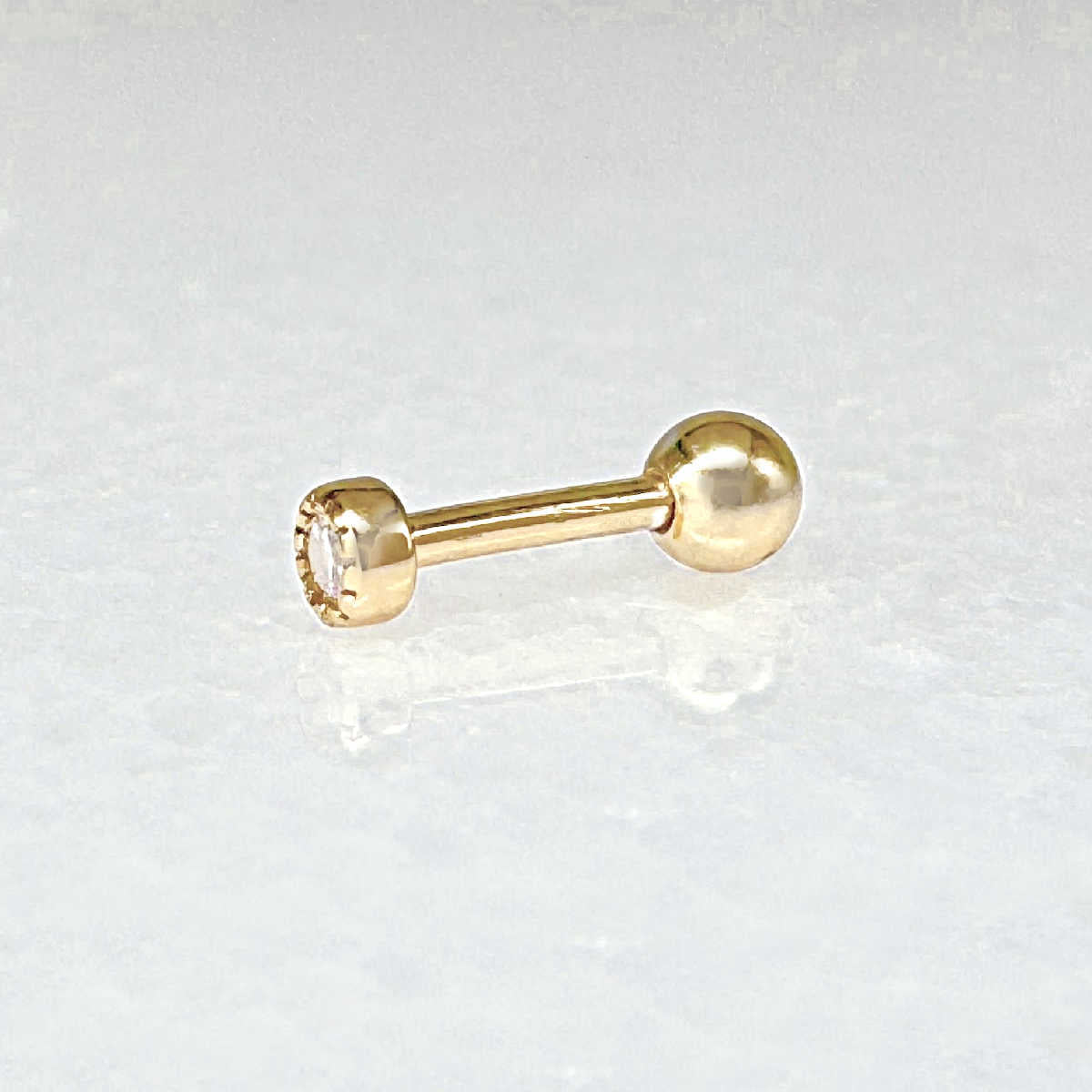 Bezel Stud Screw Back Cartilage Earring