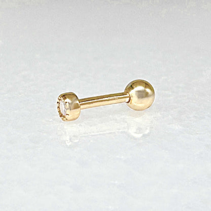 Bezel Stud Screw Back Cartilage Earring