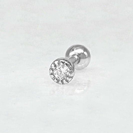 Bezel Stud Screw Back Earring | Silver Cartilage Ball Back from Two of Most