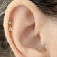 White Topaz Cartilage Dangle Earring on Helix