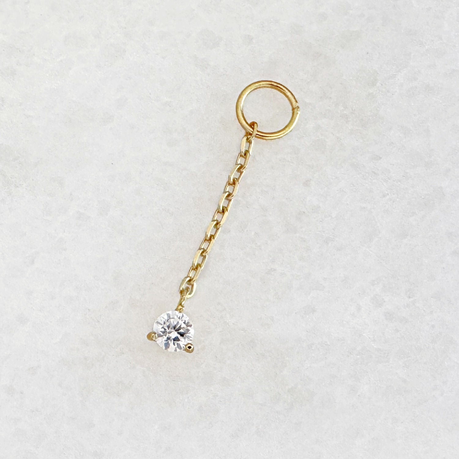 Gold chain earring charm for hoop, huggie, and stud earrings