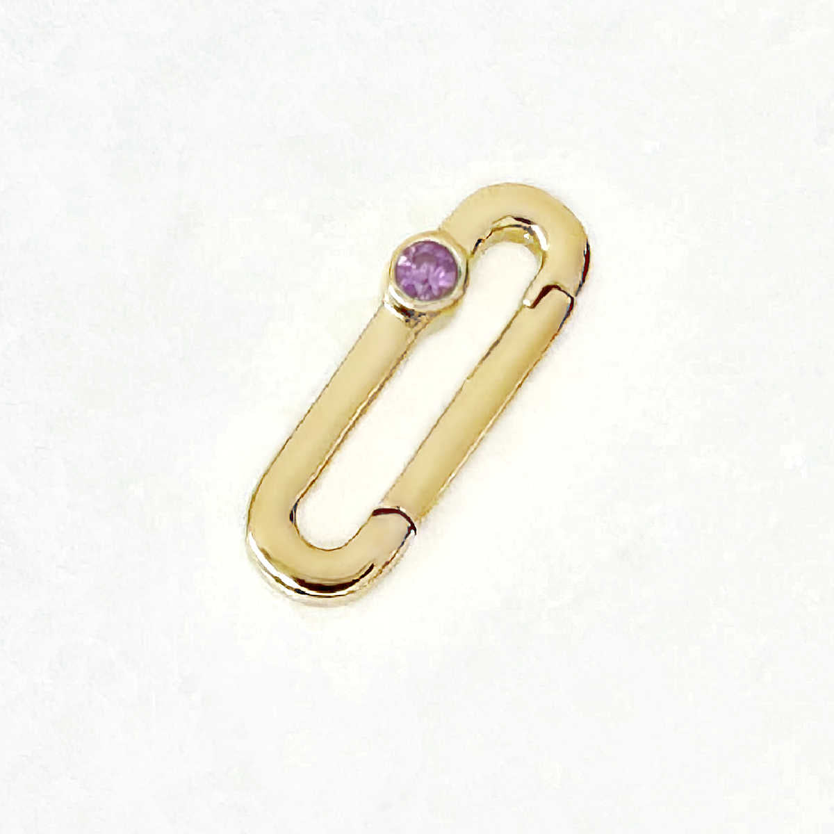 Pink Sapphire Charm Holder | Gold Necklace Connector Clip from Two of Most Fine Jewelry