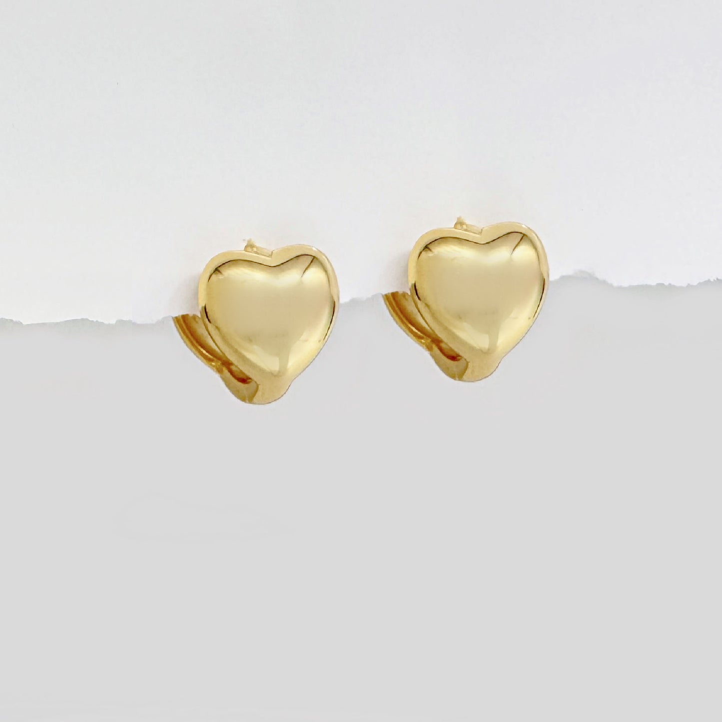 Gold Heart Hoop Earrings, Small Helix or Lobe Huggies from Two of Most