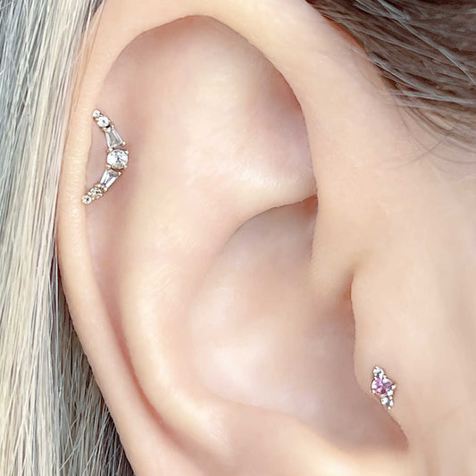 Buy 925 Sterling Silver Hoop Earrings Cubic Zirconia Cartilage Earring for  Women Girls Small Huggie Piercing Earings Tiny Ear Online at desertcartINDIA