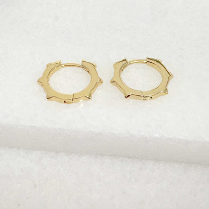 Gold Hoop Earrings with Spikes