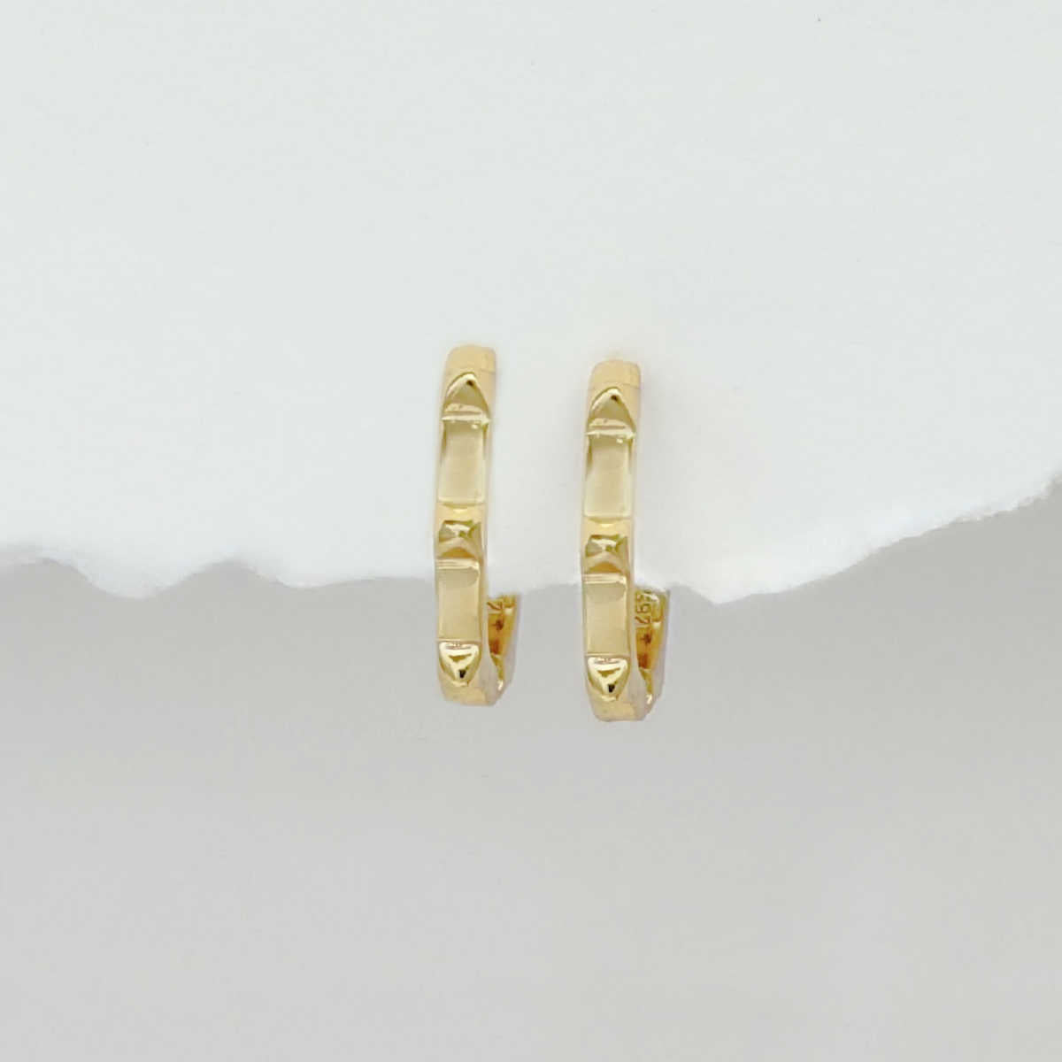 Gold Hoop Earrings with Spikes