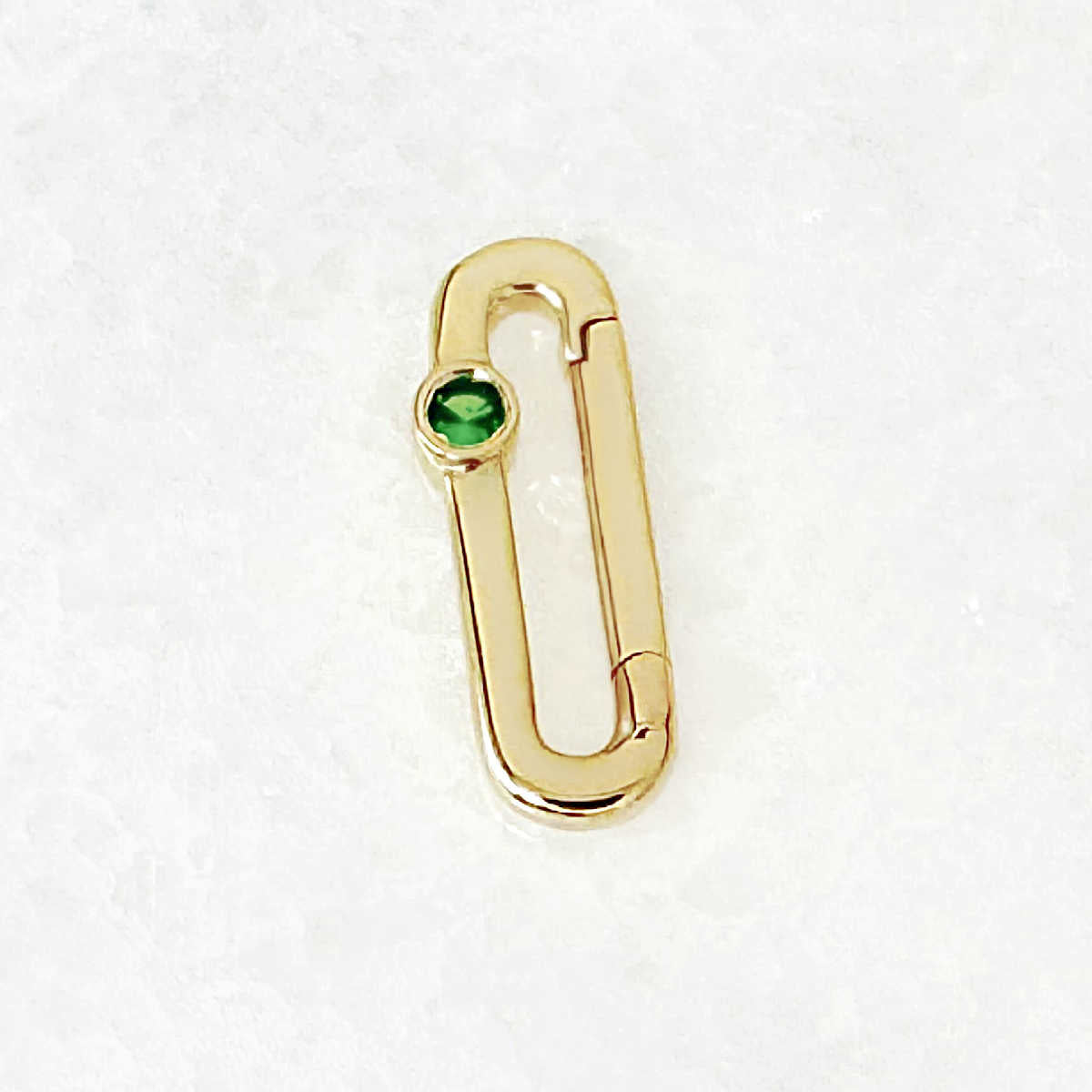Green Tsavorite Charm Holder | Gold Necklace Connector Clip from Two of Most Fine Jewelry