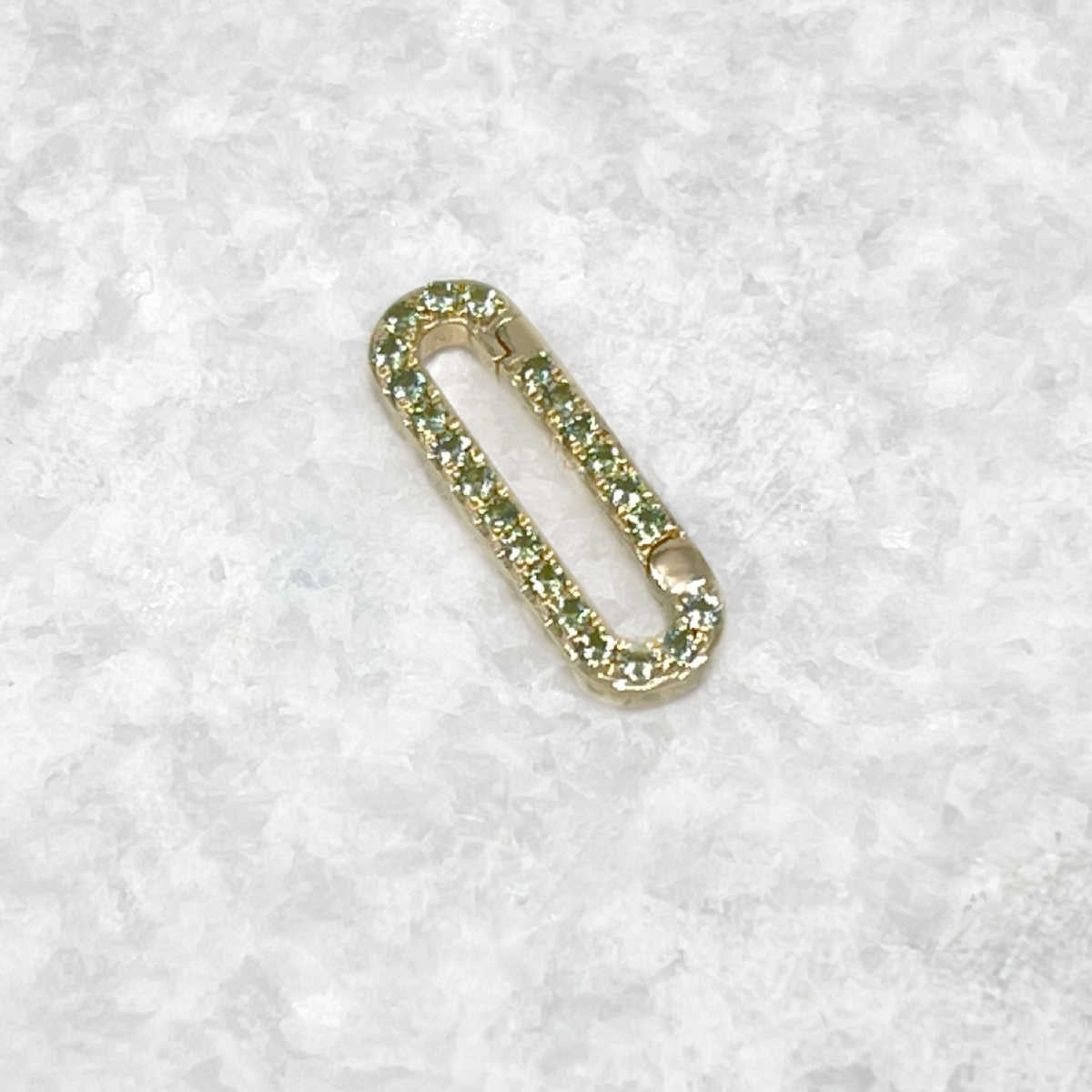 Green Sapphire Charm Holder | Gold Necklace Connector Clip from Two of Most Fine Jewelry