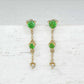 Green Tsavorite & Diamond Chain Drop Earrings