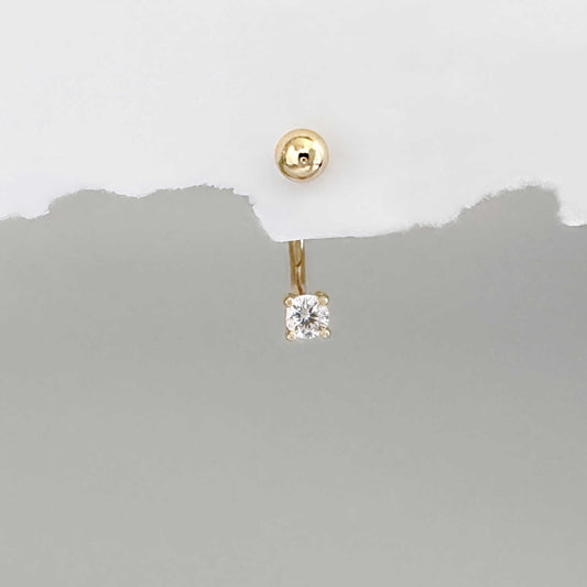 Gold horeshoe barbell earring, circular piercing jewelry for Helix, Conch or Lobe form Two of Most