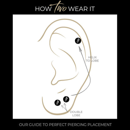 Pear Double Piercing Chain Stud Earring