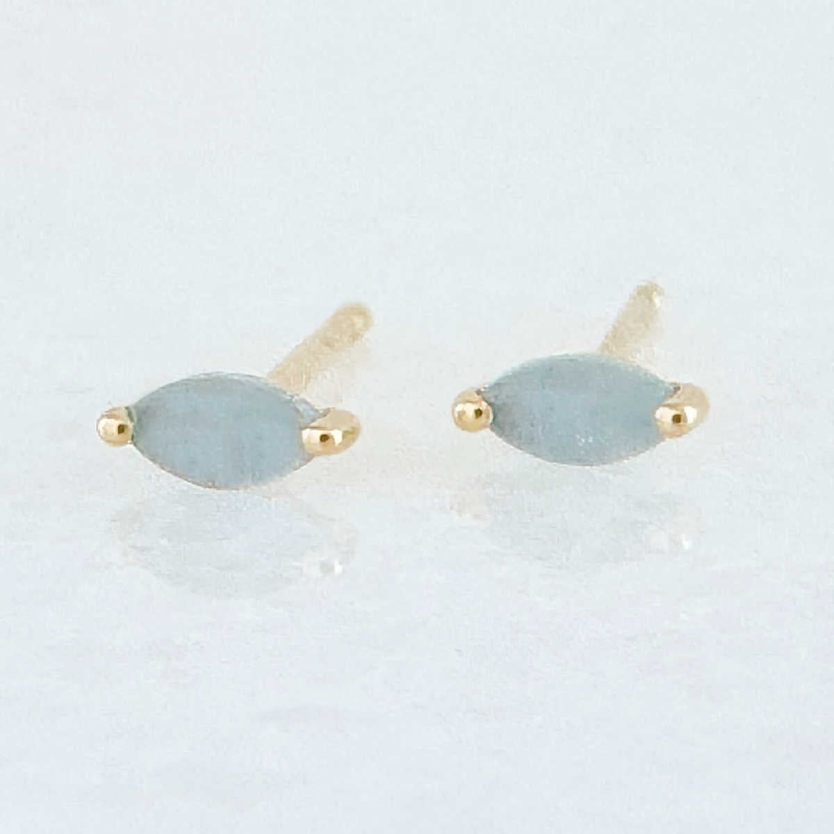 Marquise Cut Aquamarine Stud Earrings