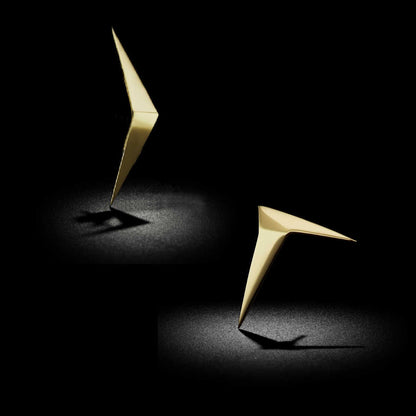 Wing Mismatched Stud Earrings in Solid 14k Gold