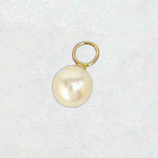 Round Pearl Hoop Earring Charm