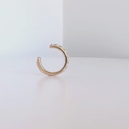 Video of Pavé Gemstone Gold Ear Cuff | Non Pierced Cartilage, Conch Earring