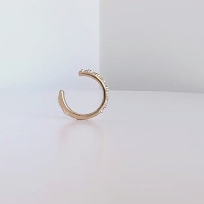 Video of Pavé Gemstone Gold Ear Cuff | Non Pierced Cartilage, Conch Earring