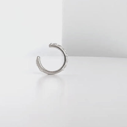 Video of Pavé Gemstone White Gold Ear Cuff | Non Pierced Cartilage, Conch Earring