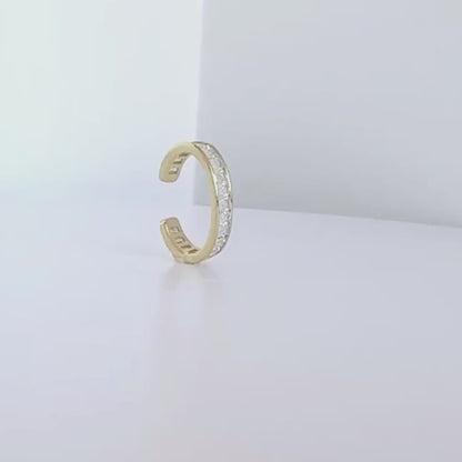 Video of Gold Baguette Ear Cuff | Non Pierced Cartilage, Conch Earring