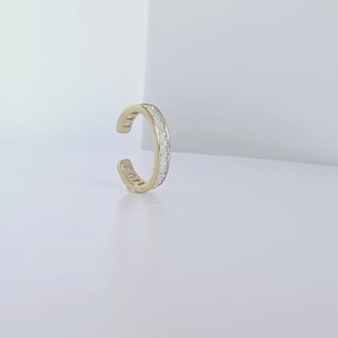 Video of Gold Baguette Ear Cuff | Non Pierced Cartilage, Conch Earring