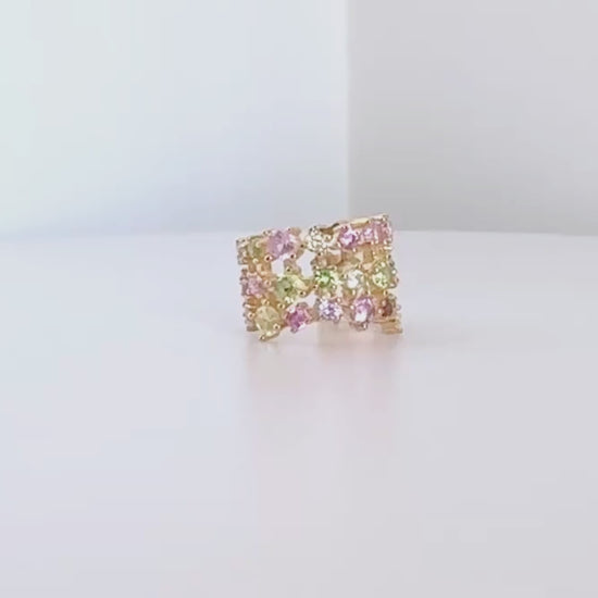 Video of Multicolored Gemstone Ear Cuff, Two of Most