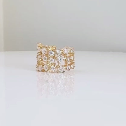 Video of Wide Gold and Gemstone Ear Cuff, Two of Most