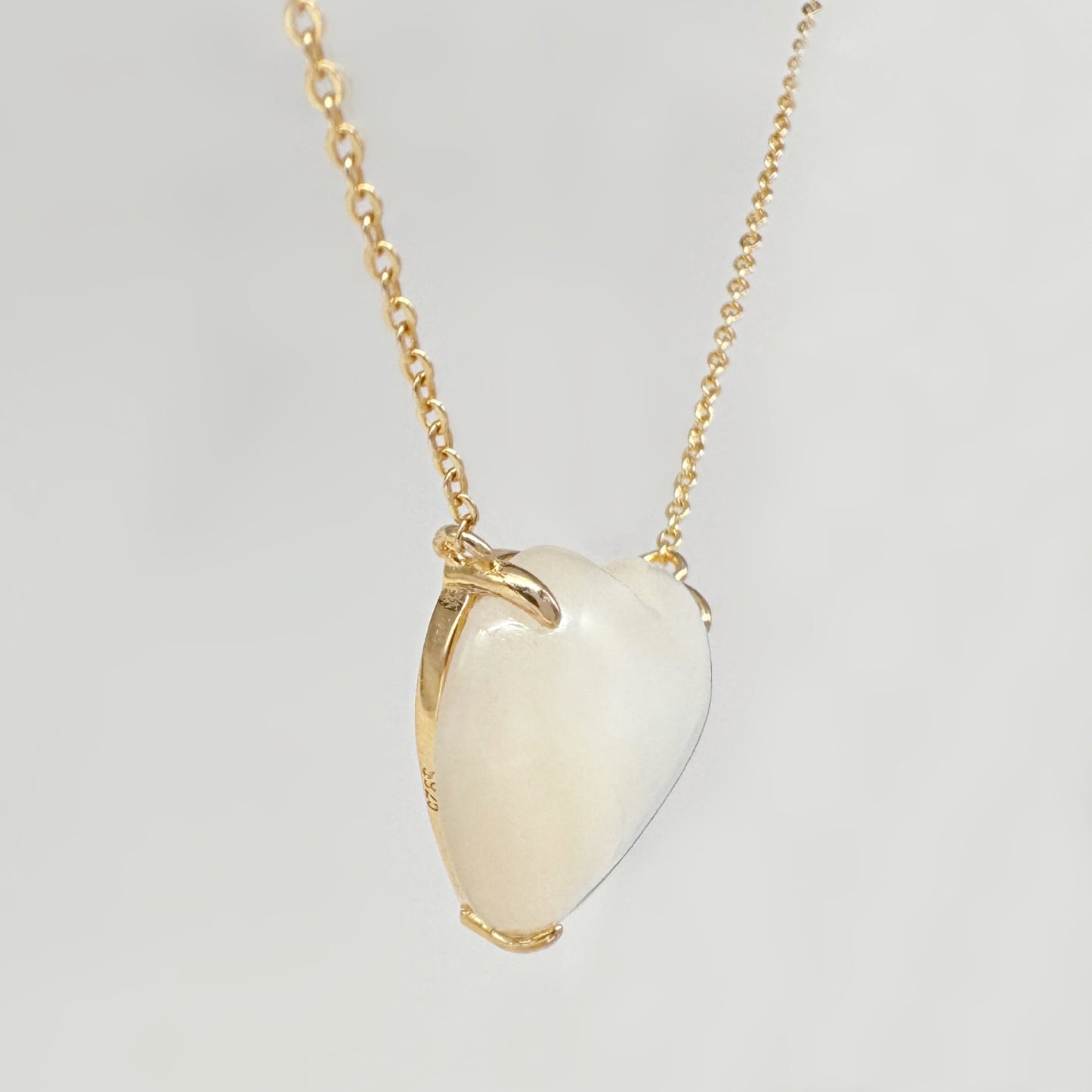 Puffy Heart Gemstone Pendant Necklace