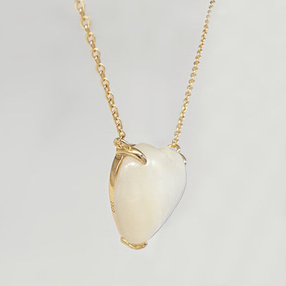 Puffy Heart Gemstone Pendant Necklace