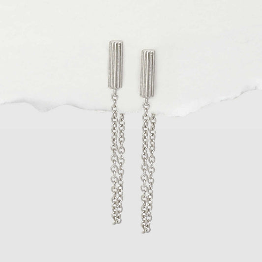 Silver Chain Link Earrings | Front to Back Dangle Hoops from Two of Most