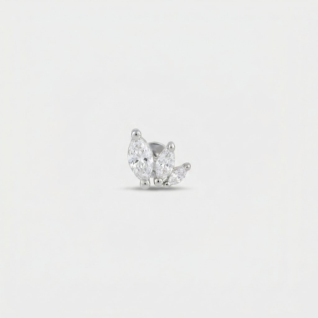 Lotus Silver Flat Back Earring